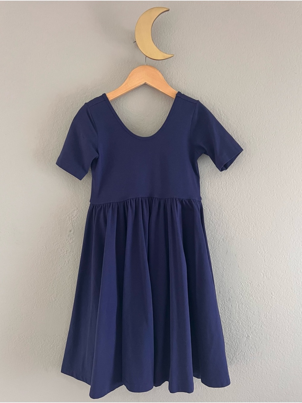Alice + Ames Navy Girls' Short Sleeve Twirl Ballet Dress